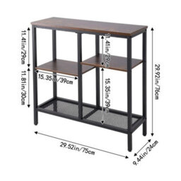 Four-Tier Narrow Console Side Table Hallway Entryway Table Metal Frame - thumbnail 2