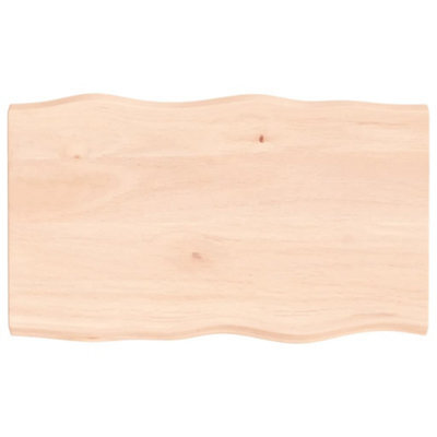Berkfield Table Top 100X60X4 Cm Untreated Solid Wood Oak Live Edge - image 1