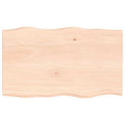 Berkfield Table Top 100X60X4 Cm Untreated Solid Wood Oak Live Edge - thumbnail 1