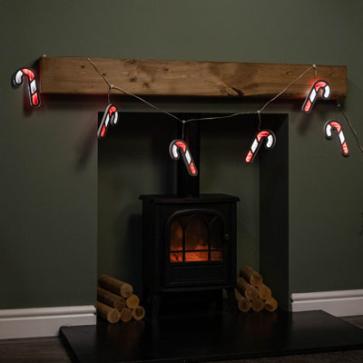 Samuel Alexander 1.75M 6 Infinity Hanging Christmas Candy Cane Garland With Red And White Leds - image 1