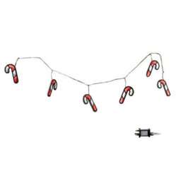 Samuel Alexander 1.75M 6 Infinity Hanging Christmas Candy Cane Garland With Red And White Leds - thumbnail 8
