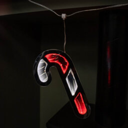 Samuel Alexander 1.75M 6 Infinity Hanging Christmas Candy Cane Garland With Red And White Leds - thumbnail 5