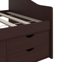 Berkfield 3-Seater Day Bed With Drawers Dark Brown Solid Pinewood 90X200 Cm - thumbnail 8