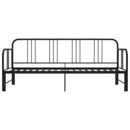 Berkfield Pull-Out Sofa Bed Frame Black Metal 90X200 Cm - thumbnail 3