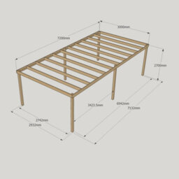 Rutland County Garden Furniture Garden Pergola 6 Posts - Wood - L300 X W720 X H270 Cm - Light Green - thumbnail 5