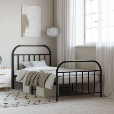 Berkfield Metal Bed Frame With Headboard And Footboard Black 100X190 Cm - image 1