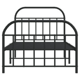 Berkfield Metal Bed Frame With Headboard And Footboard Black 100X190 Cm - thumbnail 6