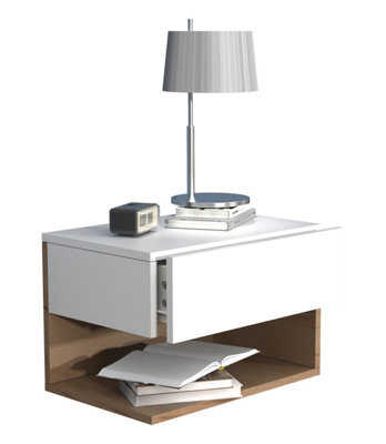 Vcm Wooden Wall Hanging Bedside Table Usal Xl 45Cm - image 1