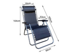 BPS Access Solutions Bps Deluxe Zero Gravity Chair - Black - Set Of 1 - Heavy Duty - Reclining & Folding Garden Sunlounger - thumbnail 9