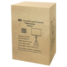 Long Life Lamps Company Modern Table Lamp Black Metal Tripod Base Linen Fabric Shade T518 - thumbnail 9