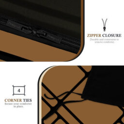 Lazzaro Premium Duvet Cover Set Double Brushed Microfiber Reversible With Zipper Closure & Corner Ties - thumbnail 8