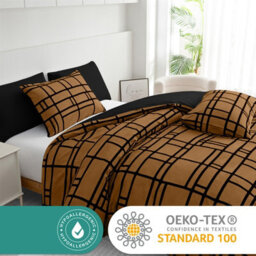Lazzaro Premium Duvet Cover Set Double Brushed Microfiber Reversible With Zipper Closure & Corner Ties - thumbnail 4