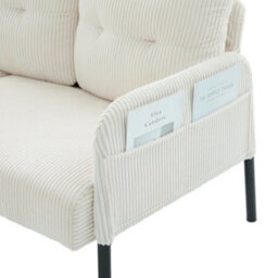 Abrihome Oversized Loveseat, Modern & Plush Double-Seater Sofa, Cozy Bedroom Sofa With Metal Legs & Side Pockets For Living Room,beige - thumbnail 8