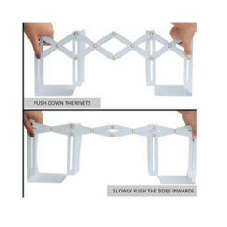 White Metal Bookends Heavy Duty Adjustable Book Holder - thumbnail 2