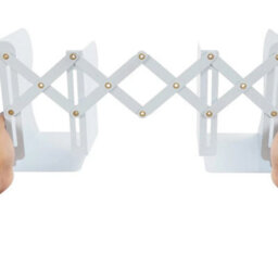 White Metal Bookends Heavy Duty Adjustable Book Holder - thumbnail 4