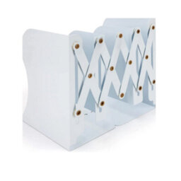 White Metal Bookends Heavy Duty Adjustable Book Holder - thumbnail 3