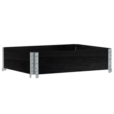 Berkfield Rustic Garden Planter Black 80X60 Cm Solid Wood Pine - image 1