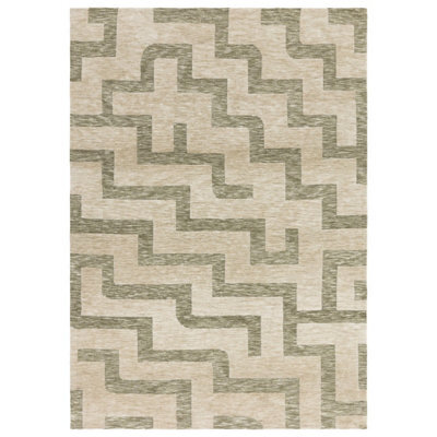 Cream Easy To Clean Abstract Modern Rug For Living Room, Bedroom - 200Cm X 290Cm - image 1