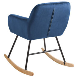 Beliani Rocking Chair Liarum Velvet Navy Blue - thumbnail 5