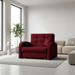Viva Gold I Compact Single Sofa Bed With Storage And Modern Upholstered Design Red - thumbnail 2