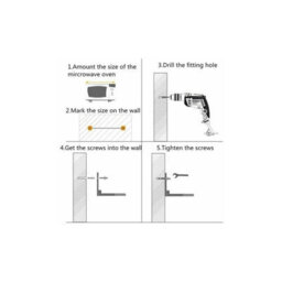 Heavy Duty Microwave Oven Shelf Bracket, Stainless Steel, Folding Rack Wall Mount - thumbnail 5