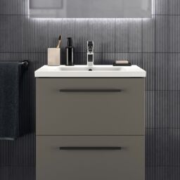 Ideal Standard I.life B Matt Quartz Grey Wood Effect Wall-Mounted Bathroom Vanity Unit (H) 630mm (W) 600mm - thumbnail 8
