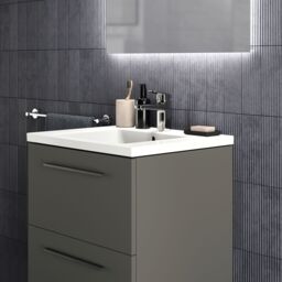 Ideal Standard I.life B Matt Quartz Grey Wood Effect Wall-Mounted Bathroom Vanity Unit (H) 630mm (W) 600mm - thumbnail 5