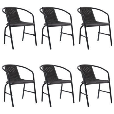Berkfield Garden Chairs 6 Pcs Plastic Rattan And Steel 110 Kg - image 1