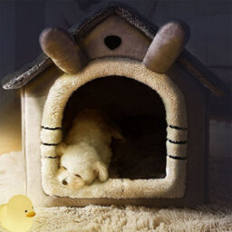 Pet Cat Kitten Dog Beds Igloo Fleece Bed Pyramid Cozy Washable Warm House Cave - thumbnail 4