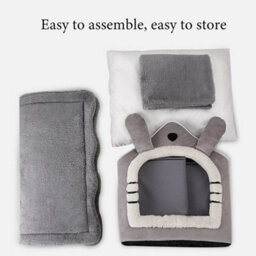 Pet Cat Kitten Dog Beds Igloo Fleece Bed Pyramid Cozy Washable Warm House Cave - thumbnail 7