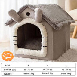 Pet Cat Kitten Dog Beds Igloo Fleece Bed Pyramid Cozy Washable Warm House Cave - thumbnail 2