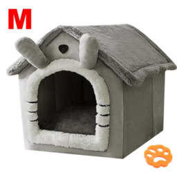 Pet Cat Kitten Dog Beds Igloo Fleece Bed Pyramid Cozy Washable Warm House Cave - thumbnail 3