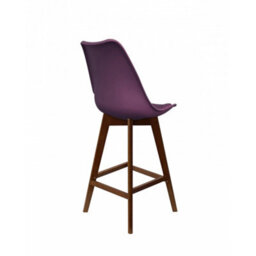 Fusion Living Soho Aubergine Plastic Bar Stool With Dark Wood Legs - thumbnail 4