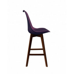 Fusion Living Soho Aubergine Plastic Bar Stool With Dark Wood Legs - thumbnail 5
