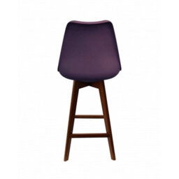Fusion Living Soho Aubergine Plastic Bar Stool With Dark Wood Legs - thumbnail 3