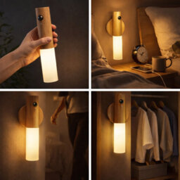 Theownas Motion Sensor Night Light. Rechargeable Magnetic Led Wall Light With Usb Charging. Warm White 2700K For Hallway,stairs. - thumbnail 5