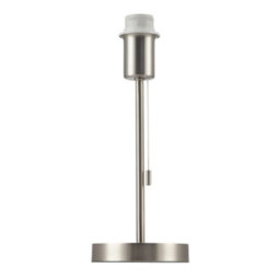 Happy Homewares Traditional Table Lamp Base In Satin Nickel With Pull Cord Switch - thumbnail 1