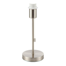 Happy Homewares Traditional Table Lamp Base In Satin Nickel With Pull Cord Switch - thumbnail 2