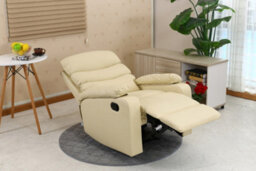 More4Homes Ashby Leather Recliner Armchair Sofa Home Lounge Chair Reclining (Cream) - thumbnail 8