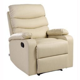 More4Homes Ashby Leather Recliner Armchair Sofa Home Lounge Chair Reclining (Cream) - thumbnail 2