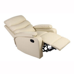 More4Homes Ashby Leather Recliner Armchair Sofa Home Lounge Chair Reclining (Cream) - thumbnail 6