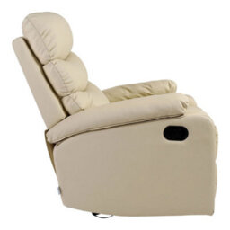 More4Homes Ashby Leather Recliner Armchair Sofa Home Lounge Chair Reclining (Cream) - thumbnail 4