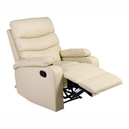 More4Homes Ashby Leather Recliner Armchair Sofa Home Lounge Chair Reclining (Cream) - thumbnail 5