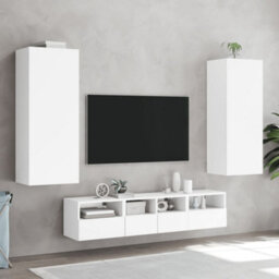 Berkfield Tv Wall Cabinet White 40.5X30X102 Cm Engineered Wood - thumbnail 4