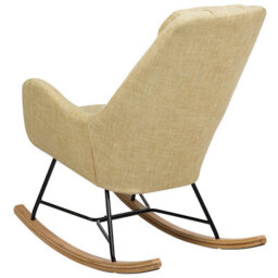 Beliani Rocking Chair Arrie Fabric Yellow - thumbnail 5