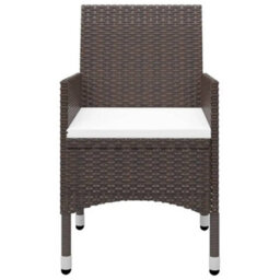 Berkfield 5 Piece Garden Dining Set With Cushions Brown - thumbnail 4