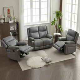 Manual Recliners Sofa, 4 Seater Recliner Couches Set - 1+1+2 Seater - thumbnail 7