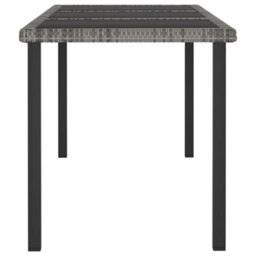 Walplus Garden Dining Table Grey 180X70X73 Cm Poly Rattan - thumbnail 3