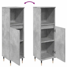 Berkfield Industrial Bathroom Cabinet Concrete Grey 30X30X100 Cm Engineered Wood - thumbnail 8