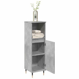 Berkfield Industrial Bathroom Cabinet Concrete Grey 30X30X100 Cm Engineered Wood - thumbnail 3